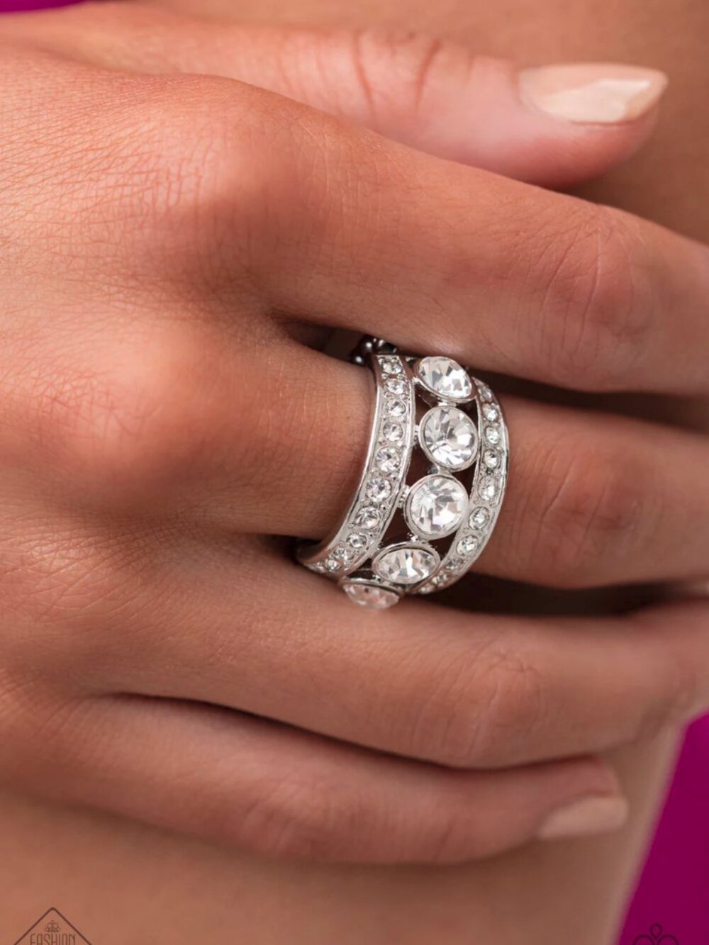 Paparazzi Jewelry Accessories - Princess Pedigree - White Ring - Vintage
